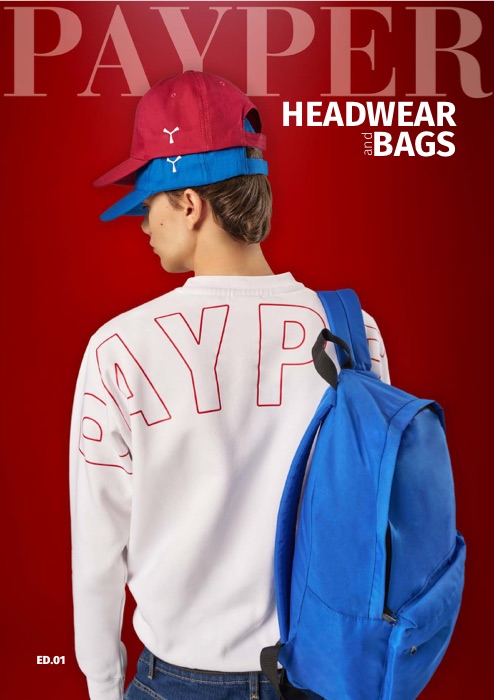 Payper-Katalog: Headwear & Bags – Caps & Taschen (Titelseite)