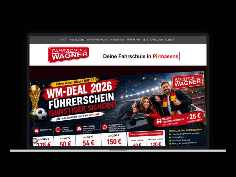Fahrschule Wagner – Webdesign-Referenz von webstudiopfalz