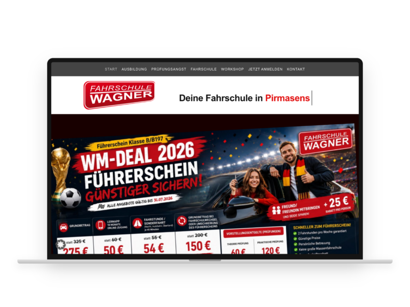 Fahrschule Wagner – Webdesign-Referenz von webstudiopfalz