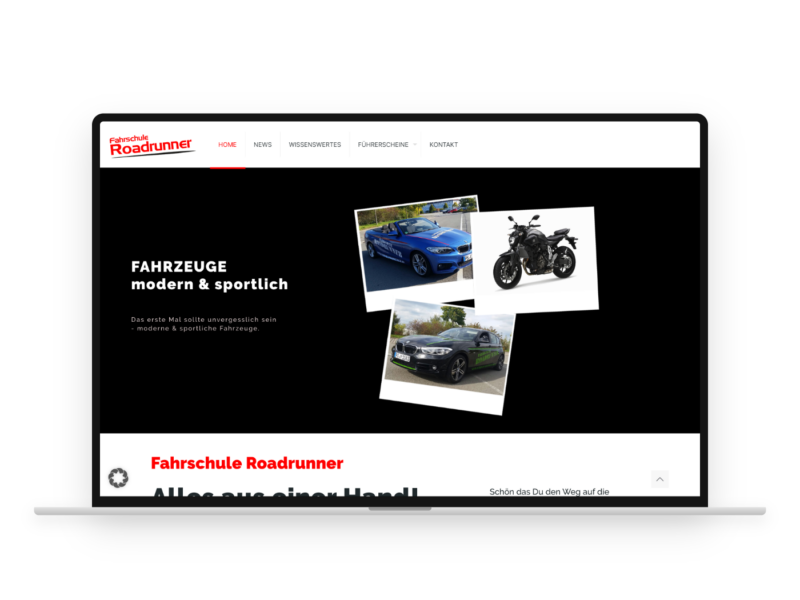 Fahrschule Roadrunner – Webdesign-Referenz von webstudiopfalz