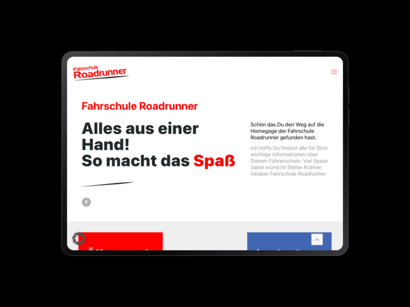 Fahrschule Roadrunner – Webdesign-Referenz von webstudiopfalz