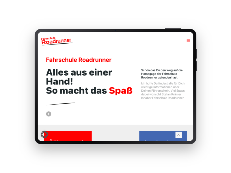 Fahrschule Roadrunner – Webdesign-Referenz von webstudiopfalz