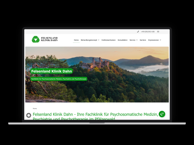 Felsenlandklinik – Webdesign-Referenz von webstudiopfalz