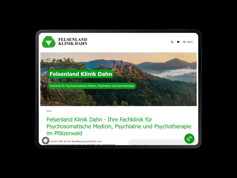 Felsenlandklinik – Webdesign-Referenz von webstudiopfalz