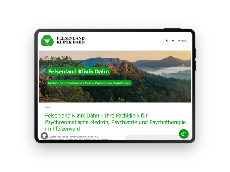 Felsenlandklinik – Webdesign-Referenz von webstudiopfalz