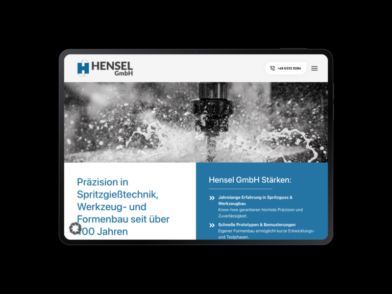 Hensel GmbH – Webdesign-Referenz von webstudiopfalz