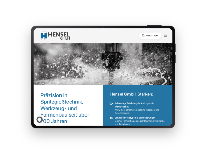 Hensel GmbH – Webdesign-Referenz von webstudiopfalz