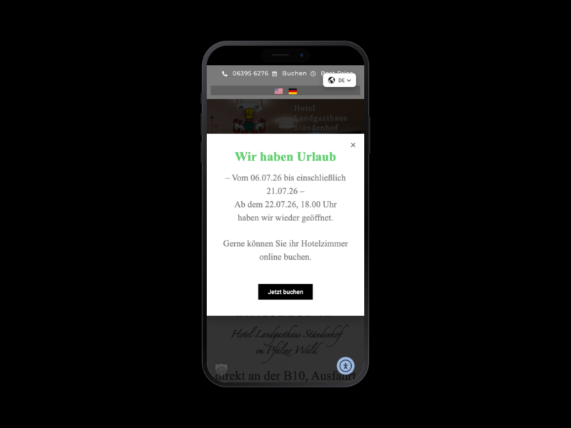 Hotel Landgasthaus Ständenhof – Webdesign-Referenz von webstudiopfalz