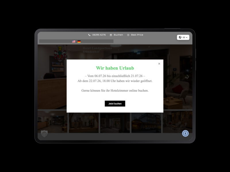 Hotel Landgasthaus Ständenhof – Webdesign-Referenz von webstudiopfalz