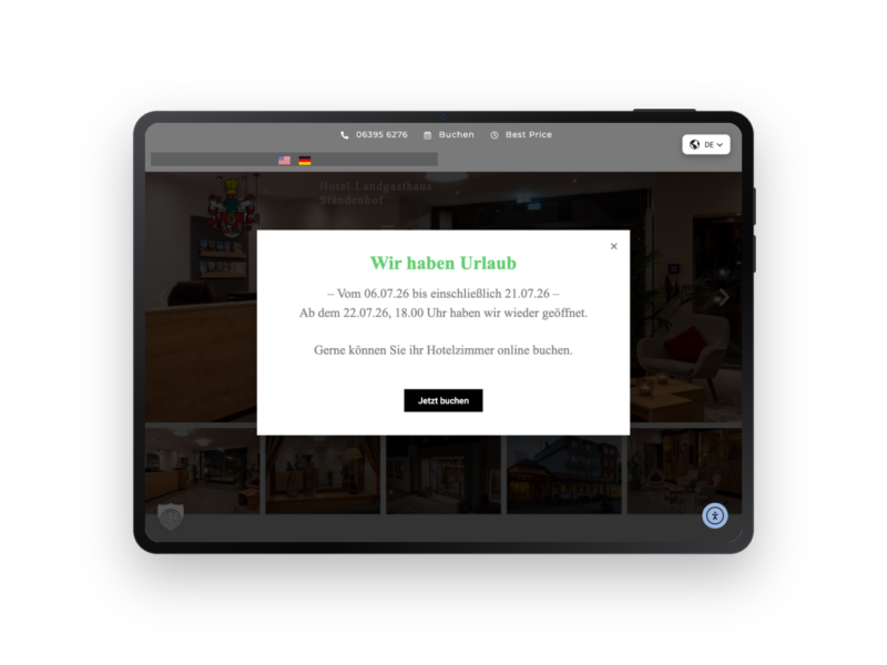 Hotel Landgasthaus Ständenhof – Webdesign-Referenz von webstudiopfalz