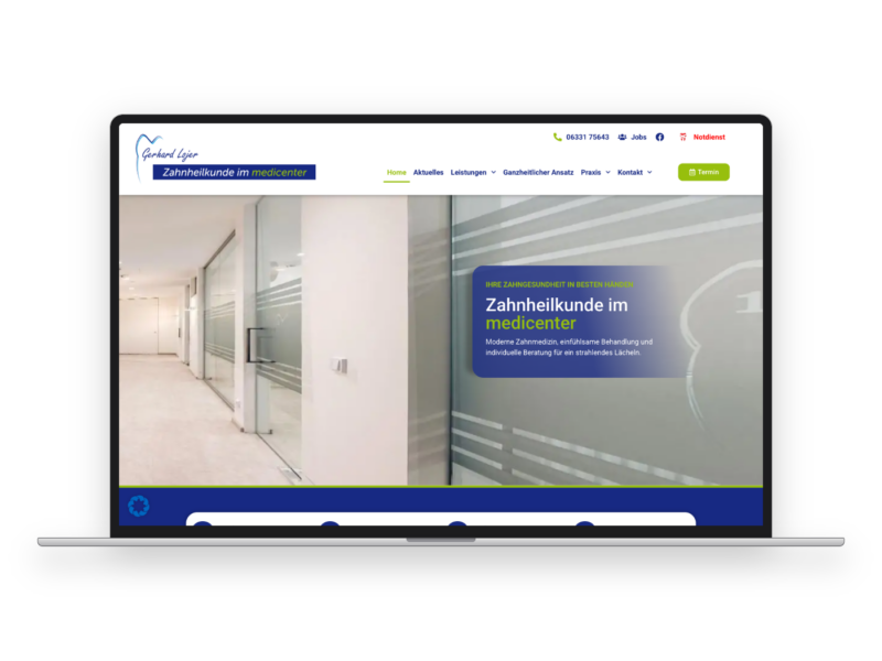 Zahnarzt Medicenter – Webdesign-Referenz von webstudiopfalz