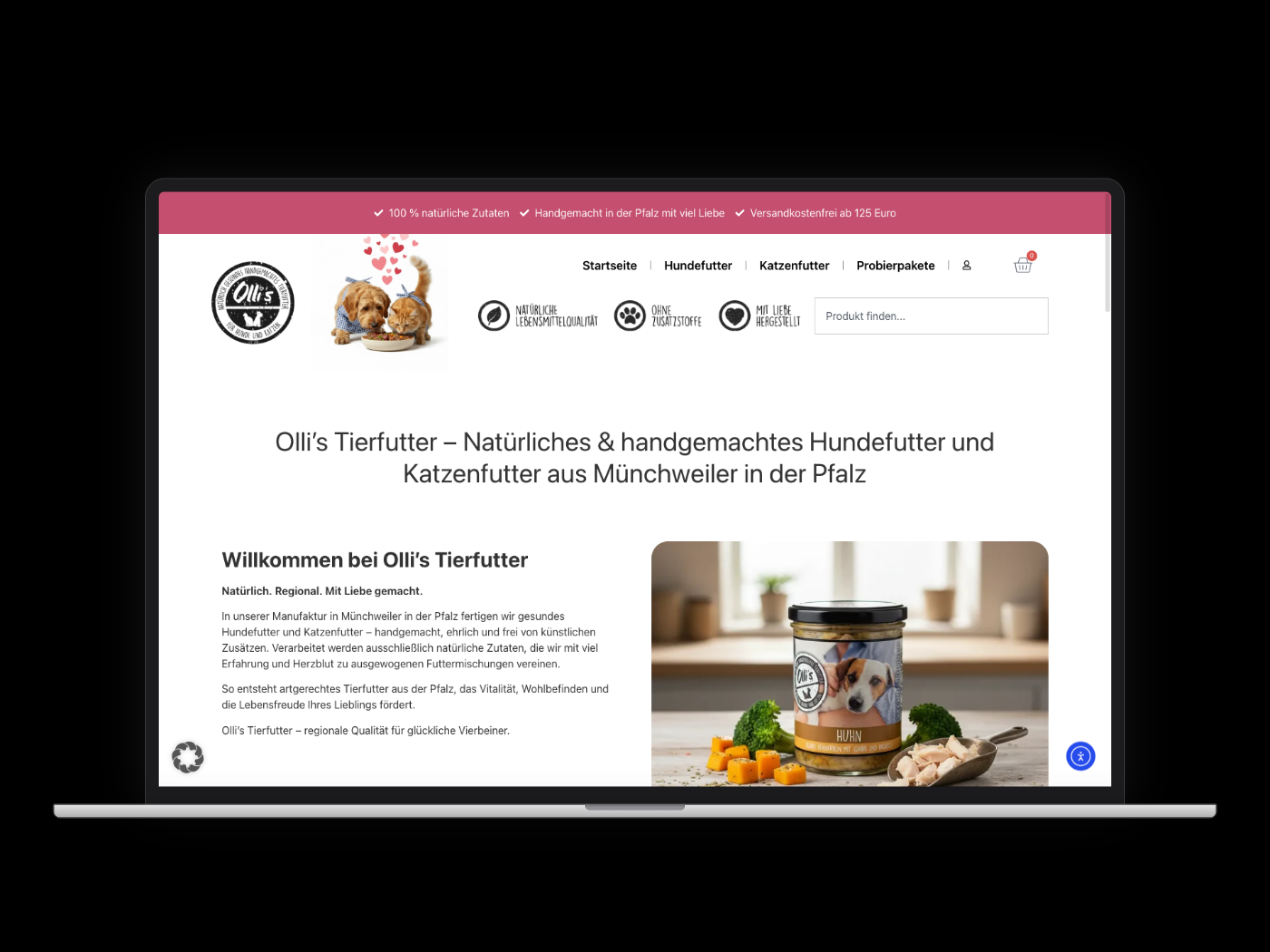 Ollis Tierfutter – Webdesign-Referenz von webstudiopfalz