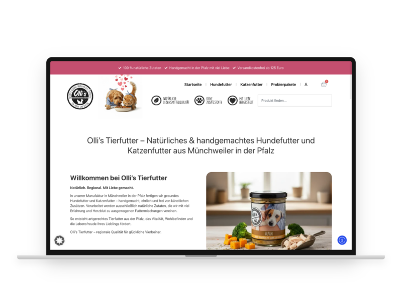 Ollis Tierfutter – Webdesign-Referenz von webstudiopfalz