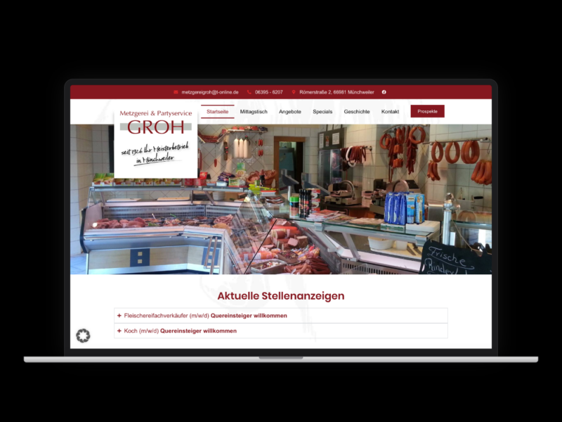 Partyservice Groh – Webdesign-Referenz von webstudiopfalz