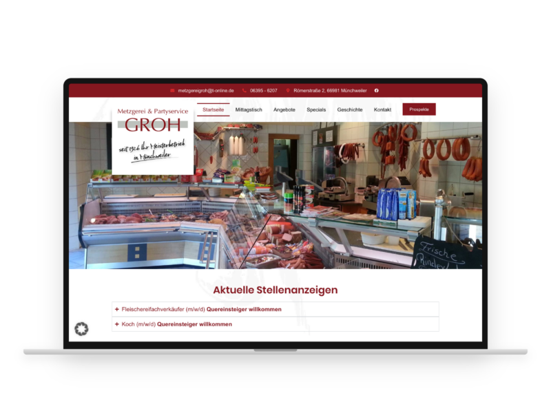 Partyservice Groh – Webdesign-Referenz von webstudiopfalz