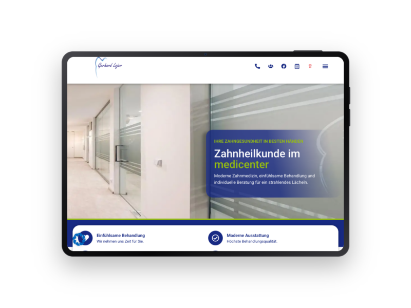 Zahnarzt Medicenter – Webdesign-Referenz von webstudiopfalz